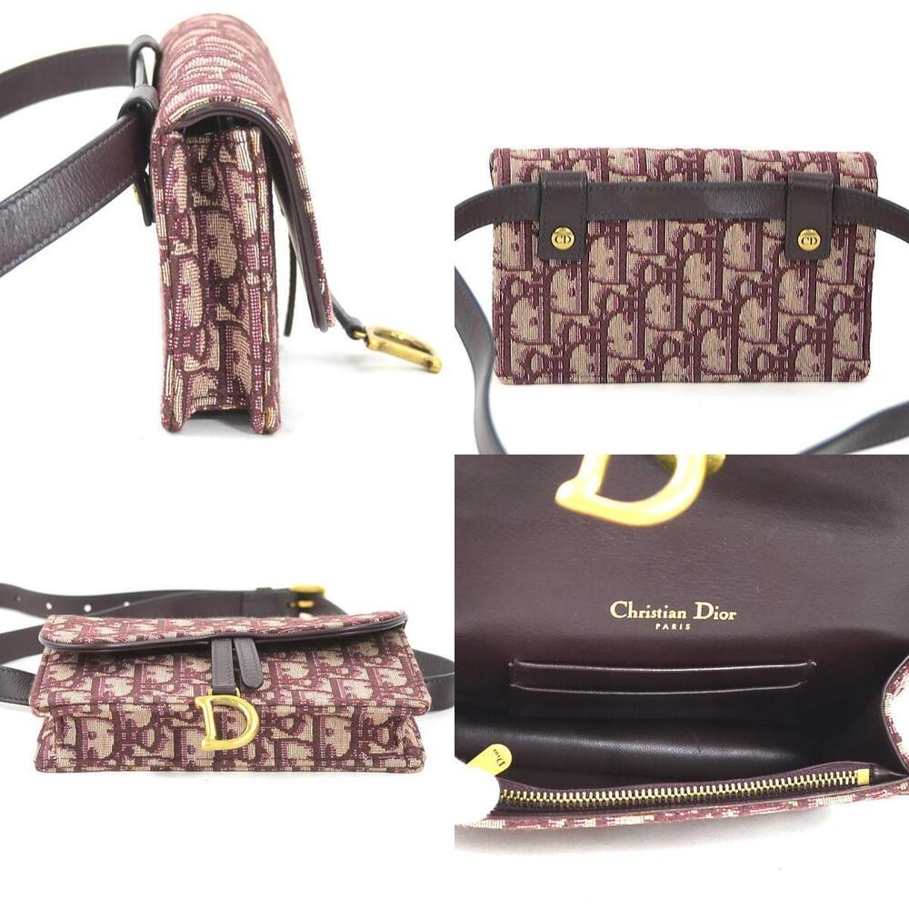 Dior waist Trotter Christian bag canvas leather belt Purple Bordeaux Purple